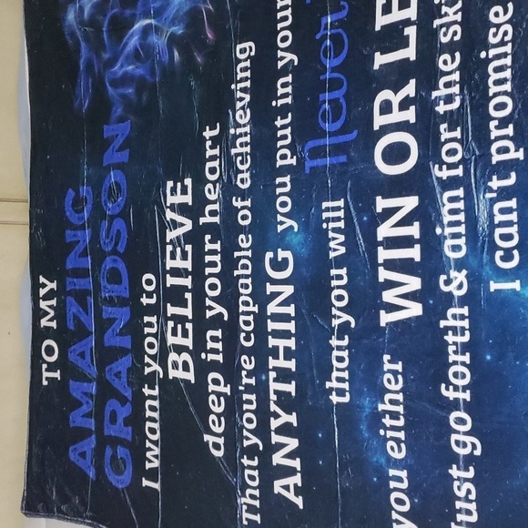 1249- To My Grandson Motivational Blanket Throw NWT - Picture 2 of 6